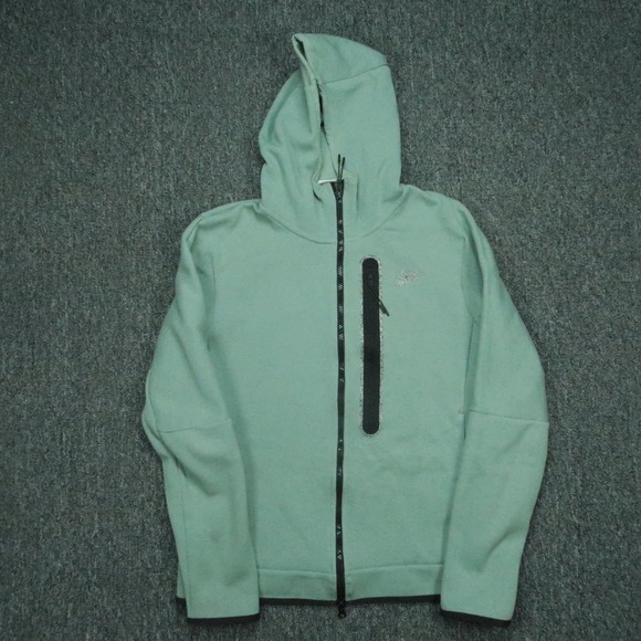 Nike Hoodie Men Small Ice Green Tech Fleece Windrunner Full Zip Jacket Swoosh